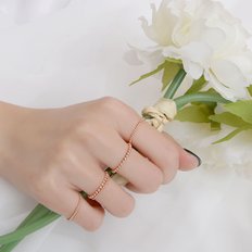 14K GOLD 로즈골드 버블 볼 체인 반지 2종 택1