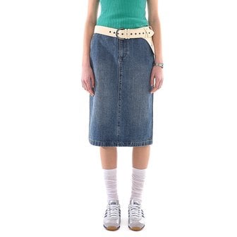 비플랫 베네통 트윌 미디 스커트 (Indigo)