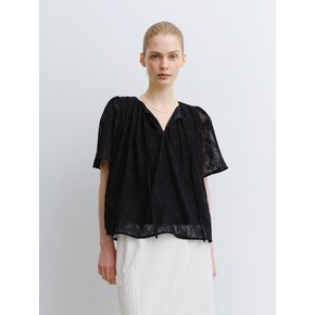 TVR JACQUARD SEE THROUGH BLOUSE_2COLORS
