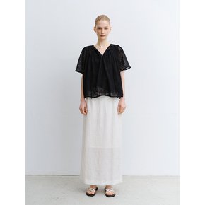 TVR JACQUARD SEE THROUGH BLOUSE_2COLORS