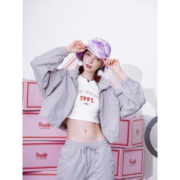 웜업 크롭 자켓 (그레이)