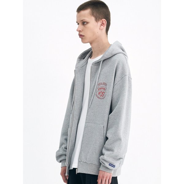 STAMP ZIP UP HOODIE (GREY)
