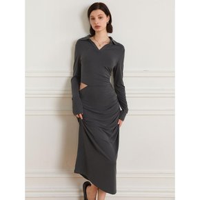 YY_Slim-fit cutout v-neck dress