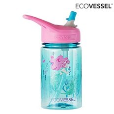 에코베슬 스플래쉬 355ml 머메이드 실리콘빨대 유아 물병 트라이탄 어린이 텀블러