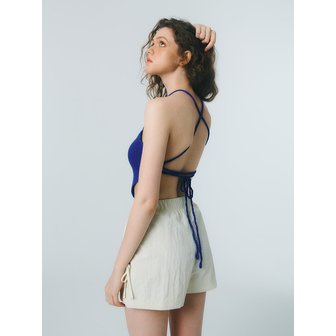 꾸아페 [RENEWAL] STRAP KNIT TOP (BIKINI)_cobalt blue