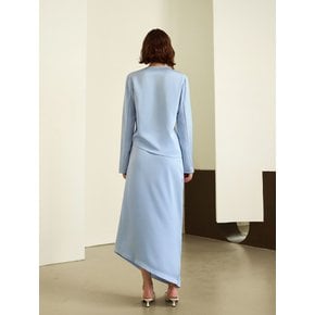 YY_Blue elegant pleated skirt