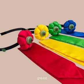 한복 소품 컬러플 양단 원석 호박 머리띠