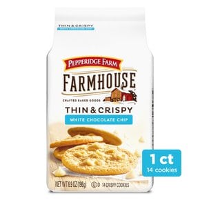 [해외직구] Pepperidge  Farm  Pepperidge  Farm  팜하우스  얇고  바삭한  화이트  초콜릿  칩  쿠키  6.9온스  백