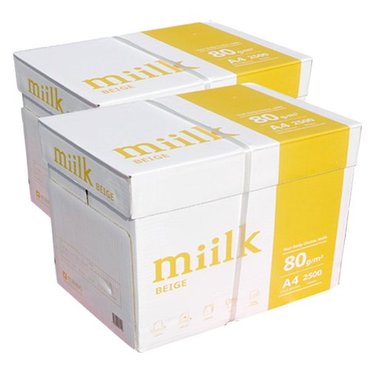 miilk 밀크 미색 A4 80g 복사용지 2BOX 5000매/A4용지/ 복사지