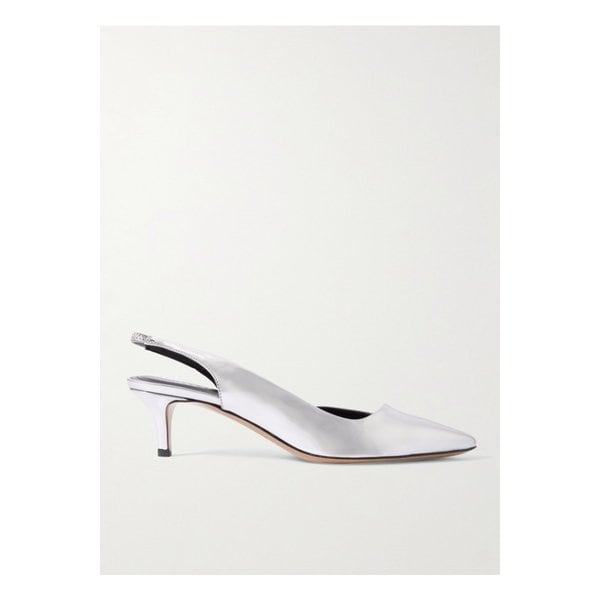 피에리 미러 가죽 슬링백 펌프스 실버 1647597337205076