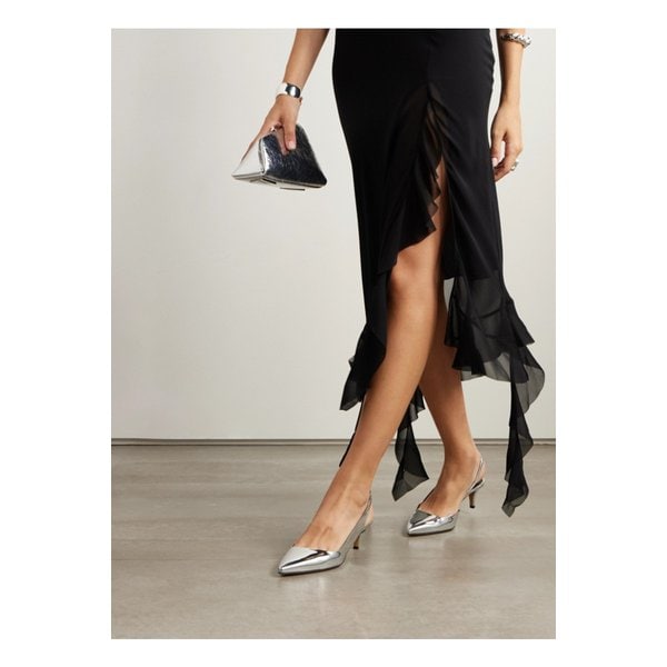 피에리 미러 가죽 슬링백 펌프스 실버 1647597337205076