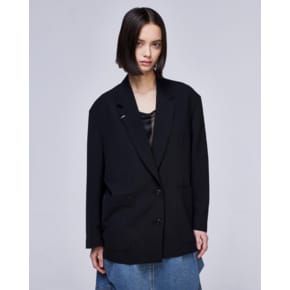 [파주점] [송지오우먼]송지오 투버튼 코쿤 자켓 블랙 WH3JK302BK