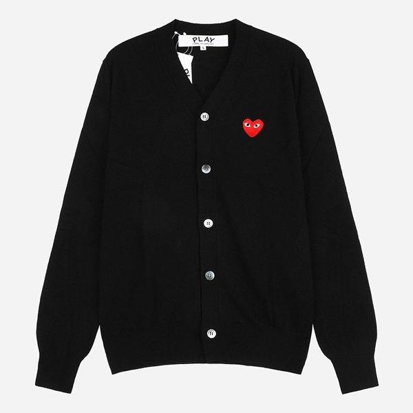 [시흥점] 6S AX N008 051 1 레드 하트 니트 브이넥 가디건 블랙