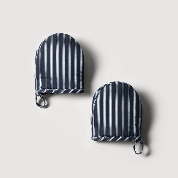 스트라이프 코튼 미니 주방장갑 2개_네이비 J616902000156