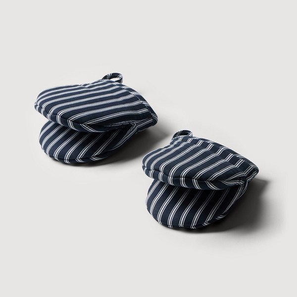 스트라이프 코튼 미니 주방장갑 2개_네이비 J616902000156