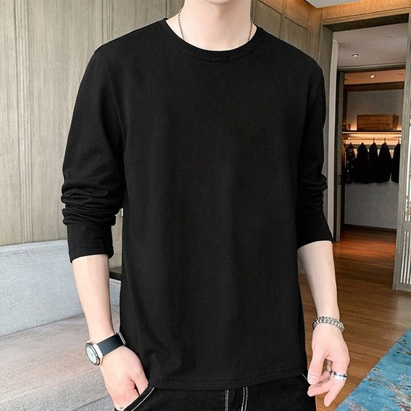 순면 코마사 무지 긴팔티 면티셔츠 남녀 이너티 KOFM1TL