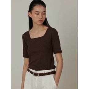 Ribbed Slim Span Square T-shirt