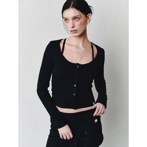 AS BASIC CARDIGAN [BLACK]