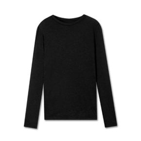 LAYERED WOOL TENCEL TOP BLACK