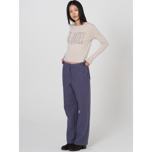Fluffy boucle slacks - Purple