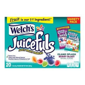 웰치스 Juicefuls 아일랜드 Splash/Berry Blast Juicy Fruit Snacks, 1온스, 20개