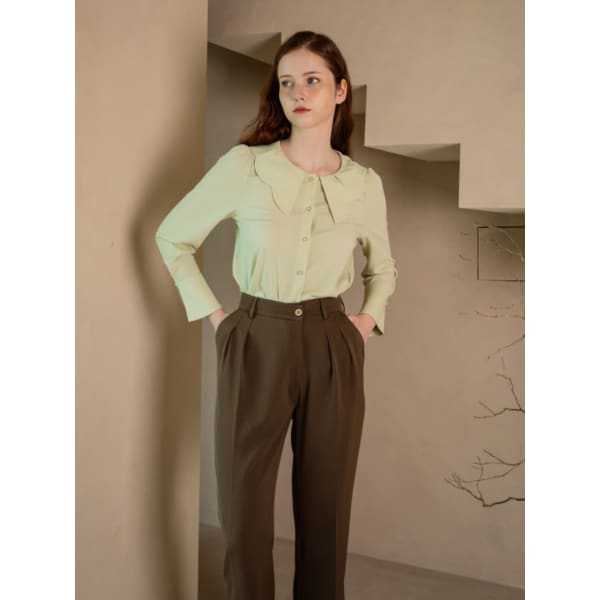 WED Cocoa pin tuck slacks