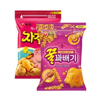 너만아는과자점 농심 자갈치 300g + 꿀꽈배기 300g / 대용량 지퍼백