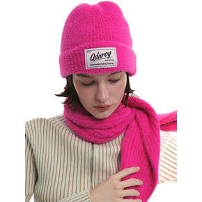 Fluffy Knit Beanie - Flamingo