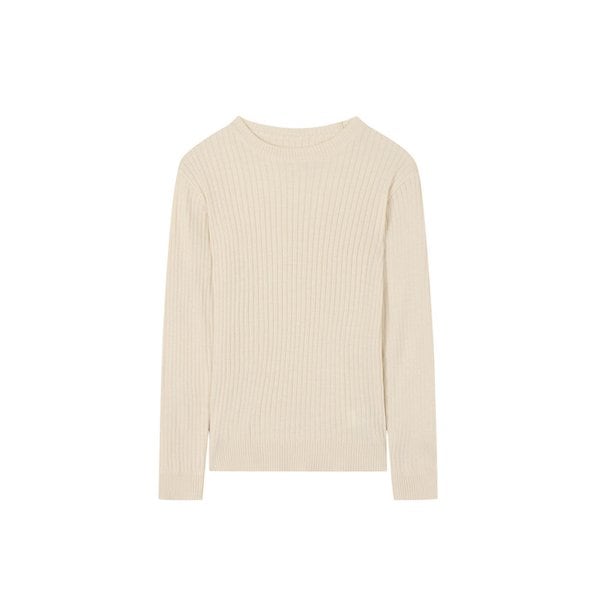 라운드넥 립 긴팔 풀오버 (VJUCI2920)