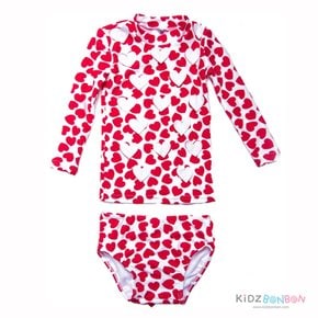 [드라마퀸] 래쉬가드 베이비 셋트 수영복 -발렌타인 (DRAMAQUEEN RASH GUARD BABY SET - VALENTINE (최초판매가:139,000원)