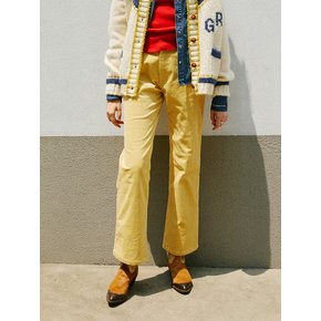 Corduroy Semi Boot-Cut Pants (Mustard)