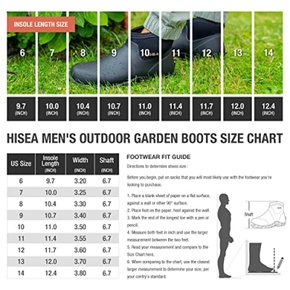 HISEA 남성용 장화, 발목 높이 정원 신발 방수 고무 네오프렌 진흙 부츠 원