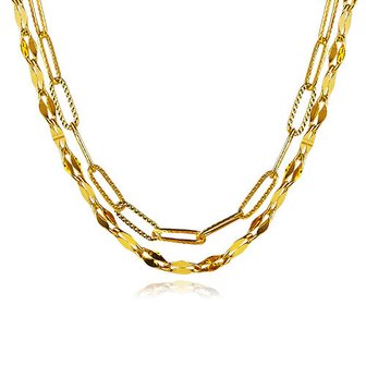 한국금거래소 순금 클립 레이어드 체인 목걸이 15g