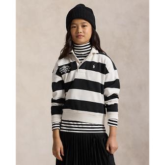 폴로 랄프 로렌 폴로 키즈 여아 7-16세 임브로이더 플리스 럭비 스웨트셔츠(CWPOKNIG8020644001)
