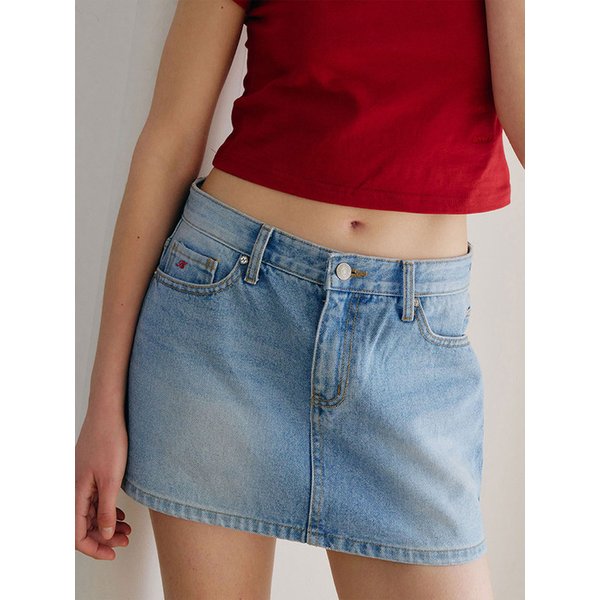 Clair Cotton Mini Skirt_Denim