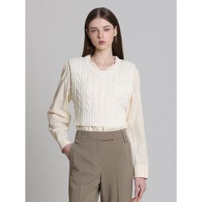 크롭 꽈배기 조끼  택가격  59000원 _P420510514