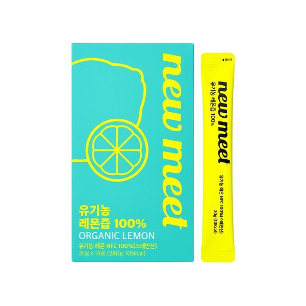 뉴밋 유기농 레몬즙 100% NFC 리얼착즙 레몬수 1박스(20g*14포)