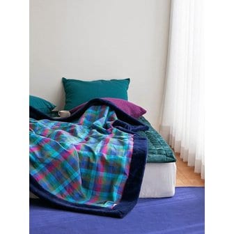 오리고 벨보아 블랭킷 오가닉코튼 L 이브닝글로우 체크