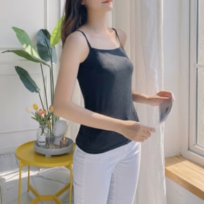 좋은 품질 여자 스판짱메리야스 순면 끈나시 러닝 민소매