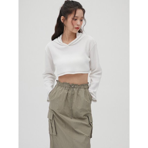 스티치 와플 후드 크롭티셔츠 AQ1CT280
