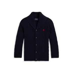 폴로 키즈 남아 2-7세 케이블 니트 코튼 숄 카디건(CWPOSWEB6820657410)