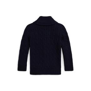 폴로 키즈 남아 2-7세 케이블 니트 코튼 숄 카디건(CWPOSWEB6820657410)