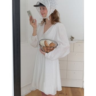 리엘 Vin-rouge shirring dress (white)