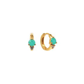 [Pink/White/Mint] Gemstone Onetouch Earring (14k)