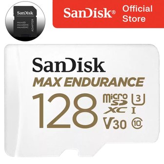 샌디스크 마이크로 SD카드 블랙박스 CCTV 128GB 128기가 QQVR Class10 MicroSD 녹화성능 UP