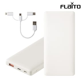 플라이토 PD 18W QC3.0 2구 고속 보조배터리 10000mAh 화이트