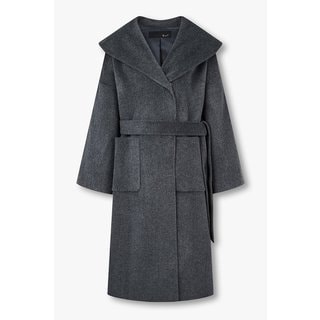 GCUT 울 블렌드 숄 후디드 롱 코트 7255416102173