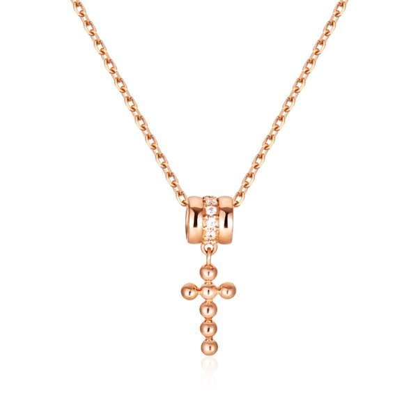 [비앤비골드] 14K 원통 버블 십자가 펜던트 NPP40629