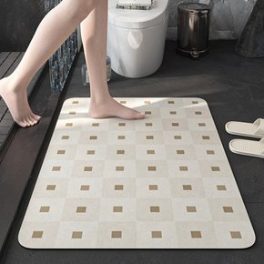 더블스퀘어 타일 빨아쓰는 소프트 규조토 발매트 3세대 1size 2color