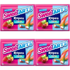 스윗타르트 트위스트 레인보우 펀치맛 로프 젤리 SweeTARTs Soft & Chewy Ropes 255g 4개